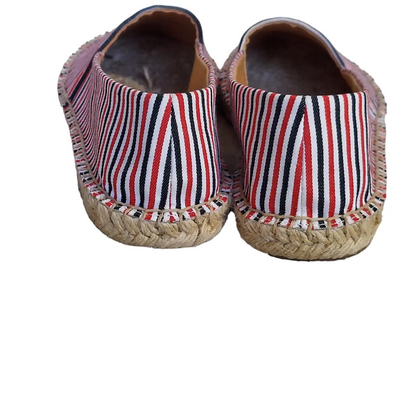 J. Crew Red White Blue Striped Canvas Jute‎ Rope Espadrilles Flats Patriotic - Picture 4 of 16